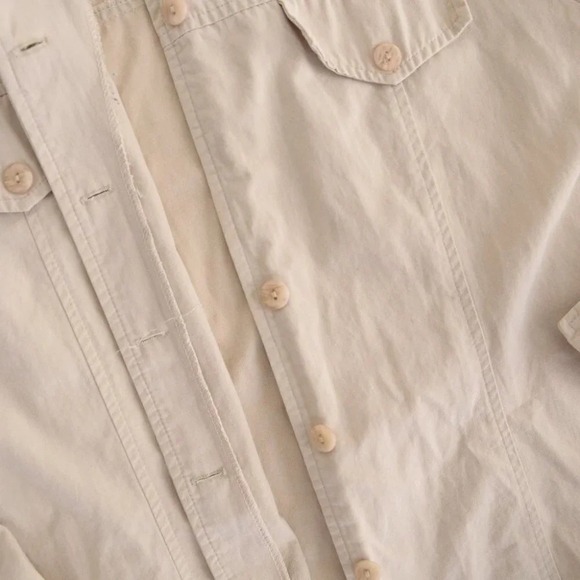 Vintage R&R 100% Cotton  Cream Button Up Long Sleeve Basic dress Top Small - Picture 12 of 14